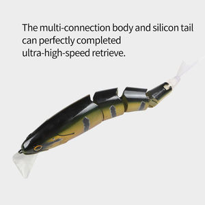 JOHNCOO – leurre flottant rigide composé de 4 Sections articulées, appât artificiel idéal pour la pêche au bar, au brochet ou au méné, haute qualité - Product Image 3