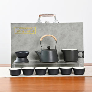 Stoneware <b>Tea</b> <b>Set</b> 10 Piece With Lid Office Business Gift Dehua Made - Product Image 4