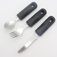 Couteaux Couteau de cuisine Ustensiles adaptatifs Poignées antidérapantes pour les tremblements des mains Arthrite Parkinson Utilisation des personnes âgées Ensemble de couteaux à couverts