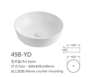 Lavabo à <span class=keywords><strong>main</strong></span> moderne blanc pour comptoir Céramique Art <span class=keywords><strong>Wash</strong></span> - Product Image 4