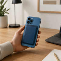 Vente en gros de 13 aimants puissants N52, porte-cartes magnétique Mag Safe, pochette pour téléphone en cuir PU, porte-cartes magnétique multicolores