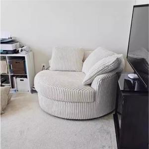 Sofá puf de pana Sofamode, silla redonda extra suave para niños, adultos y personas mayores - Product Image 3