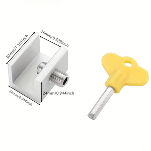 Verrou de sécurité antivol pour porte coulissante et fenêtre, en alliage d'aluminium, plastique et acier, avec écran de traduction pour verrouillage de porte et fenêtre - Product Image 5