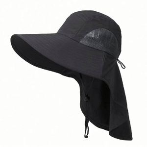 Wholesale Summer Outdoor Unisex Sun <b>Hat</b> Wide Brim Uv Protection Fishing Cap Breathable Sunshade <b>Hat</b> - Product Image 3