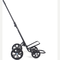 Chariot de courses pliable à 4 roues, capacité 46L, cadre chromé, utilisation extérieure, poignée réglable en hauteur, roues silencieuses
