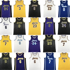 Débardeur de sport sans manches en jersey de coton pour homme, style rétro, brodé, <span class=keywords><strong>Lakers</strong></span> pour <span class=keywords><strong>James</strong></span> N°<span class=keywords><strong>6</strong></span>, collection été transfrontalière - Product Image 2