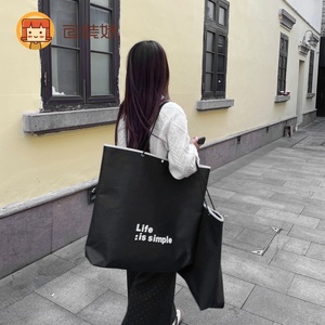 Sac fourre-tout non tissé grande capacité, sac de shopping laminé imperméable, sac non tissé coloré portable avec logo - Product Image 4