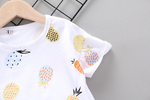 Conjuntos de Ropa para Bebé Niño, Camiseta de Manga Corta con Estampado de Piña Blanca, a Precio Bajo - Product Image 3