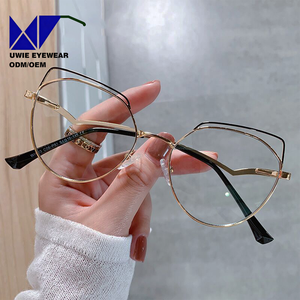 Gafas de Sol con Protección de Luz Azul y Marco Metálico Estilo Ojo de Gato, Diseño de Moda <span class=keywords><strong>2023</strong></span>, UV400, Bisagras Flexibles, para Adultos - Product Image 1