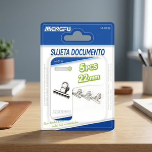 Clips de Papel con Resorte de 22 mm, Niquelados, 5 Unidades, Organización de Documentos de Oficina, Imanes, Adhesivos para Notas, Papelería, Marca Mengfu - Product Image 3