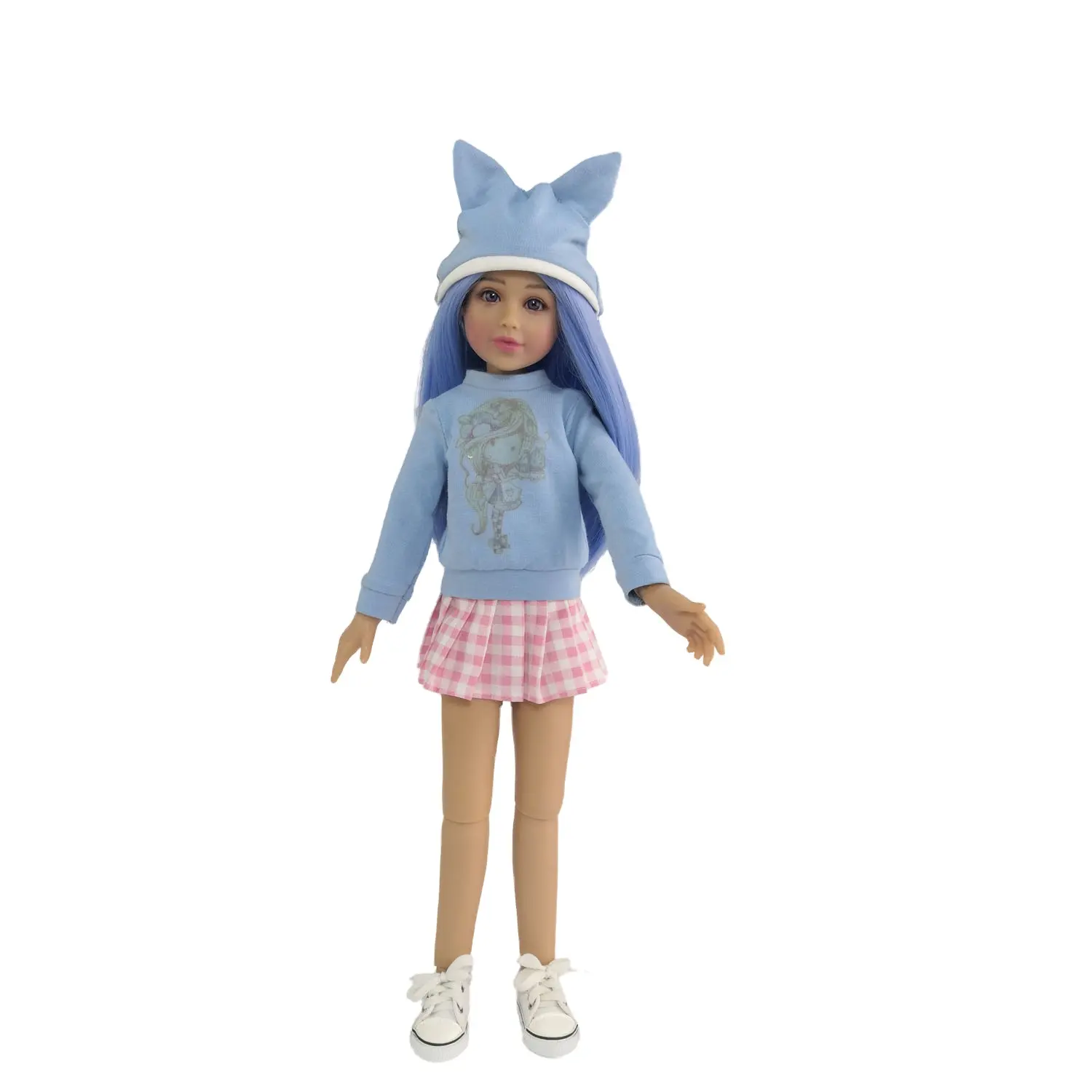 人形メーカー18インチBjdボールジョイントガール人形子供用ロングブルーストレートウィッグ衣装おもちゃを再生