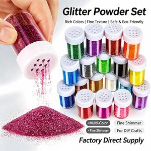 Venta al por mayor de fábrica: Tarro agitador de purpurina multicolor envasada, purpurina fina holográfica en polvo para decoración de uñas, manualidades y bricolaje. - Product Image 1