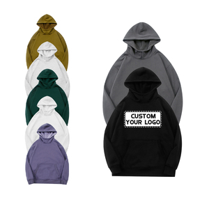 OEM Men Hooded Sweatshirt Cotton Heavy Weight Mock Neck Puff <b>Screen</b> Print Regular Fit Pullover - Product Image 2