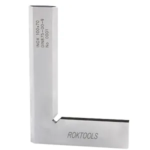 ROKTOOLS Satin Chrome Plating 90 Tepi Miring Presisi Square Busur Derajat