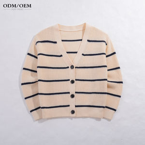 Cárdigan Personalizado para Hombre con Cuello en V, Botones, Bolsillos, Mangas Largas, Tejido de Punto, Mezcla de Algodón, Letras Bordadas, Patrón de Letras - Product Image 1