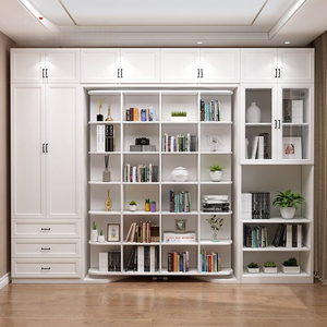 <span class=keywords><strong>Lit</strong></span> Murphy Queen, <span class=keywords><strong>lit</strong></span> mural pliable vertical avec armoire, bibliothèque, meubles de chambre à coucher pour gagner de la place - Product Image 2