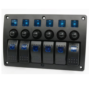 Panel saklar Rocker LED kapal mobil, dengan pemutus sirkuit <span class=keywords><strong>6</strong></span> <span class=keywords><strong>Gang</strong></span> sakelar Rocker DC 12V 24V - Product Image 5