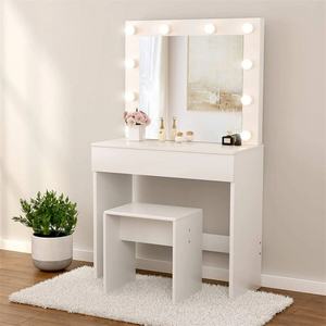 Table console pour salon, table console avec miroir LED pour table de maquillage - Product Image 5