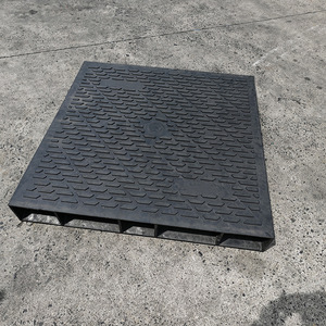 Manufacturer wholesale <b>warehousing</b> logistics goods stacking four-way forklift high-load remolded rubber pallets black pallets - Product Image 3