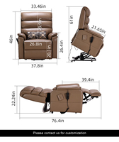 Fauteuil inclinable électrique avec télécommande, réglable 105 ° -160 °   Canapé électrique chauffant pour le bas du dos avec massage 4 points et roulettes pour chambre à coucher