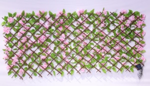 Wholesale Heat Treated Wood Security Fence Panels Artificial <strong>Leaf</strong> &amp; Flower Vines <strong>Trellis</strong> Grass Panels for Outdoor Garden Walls - Product Image 5