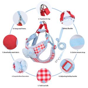 Nueva Correa <span class=keywords><strong>para</strong></span> Perro, Correa de Pecho <span class=keywords><strong>para</strong></span> Cachorro, Bixiong Shiba Schanery, Transpirable, con Diseño a Cuadros, <span class=keywords><strong>para</strong></span> Pasear Perros al Aire Libre - Product Image 4