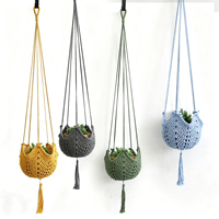 Porte-plantes suspendus colorés avec motifs, porte-plantes en macramé, porte-plantes en crochet bohème pour l'intérieur et l'extérieur