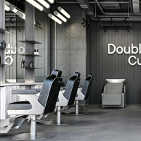 Mobilier de salon de coiffure pour hommes, station de travail, design d'intérieur, personnalisation complète de la pièce, décoration et rénovation de salon de coiffure