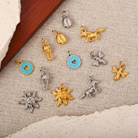 Liontin Olivia Pvd Berlapis Emas 18k Bentuk Kuda, Lebah, Matahari, Hati Berongga, dan Biji Kopi dari Baja Anti Karat untuk Pembuatan Perhiasan DIY