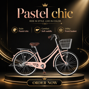 Vélo pour femmes, acier, simple vitesse, jantes en alliage d'aluminium, roue de 26 pouces, rose, vélo de ville pour adultes, vélo pour femmes - Product Image 4