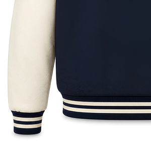 Chaqueta Bomber Varsity para Hombre, Cuello Alto, Bordada, con Parches de Lana, Ropa de Invierno, Estilo Urbano - Product Image 5