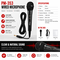 Microphone dynamique professionnel de haute qualité PM353-1, micro filaire portatif pour la scène, la performance vocale, l'église
