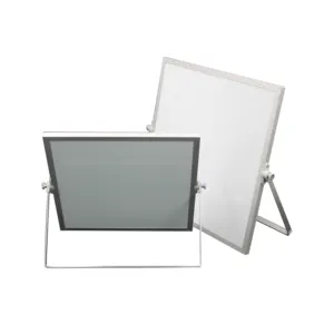 Small 360 degree foldable message board magnetic double sided erasable whiteboard with stand