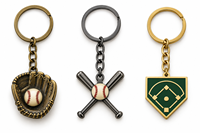 Custom Baseball Sports Emblem Set Durable Metal Key Ring Custom Logo Wholesale Souvenir Gift OEM ODM Bulk Manufacturer Keychain
