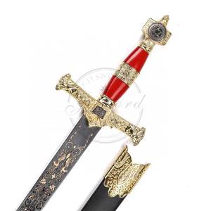 Réplique de l'épée du roi Salomon de luxe du Xe siècle, MS 85 cm, avec manche rouge - Product Image 3