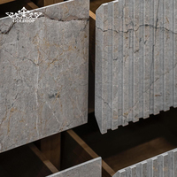 Meubles de cuisine professionnels en marbre gris Goldtop personnalisés pour villa de luxe avec tiroirs en bois naturel