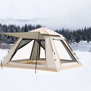 Tente de camping automatique à double couche, pliable, imperméable, pour 4-6-8 personnes, avec protection solaire, pour l'extérieur - Product Image 1