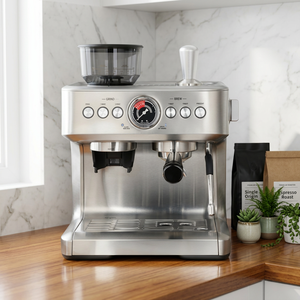 Cafetera semiautomática profesional para el hogar, con varilla de vapor para espumar leche, para preparar espresso, latte, capuchino y americano. - Product Image 1