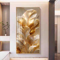 Décoration murale moderne haut de gamme en forme de feuille, art mural tendance, impression numérique, peinture décorative en porcelaine 3D sur papier