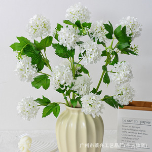 Fleur d'hortensia artificielle Laixing en soie verte à longue tige pour décoration de mariage et de maison, style moderne - Product Image 3