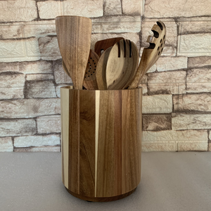 Porte-ustensiles de <span class=keywords><strong>cuisine</strong></span> en <span class=keywords><strong>bois</strong></span> d'acacia rotatif à 306 degrés pour outils de <span class=keywords><strong>cuisine</strong></span> - Product Image 1