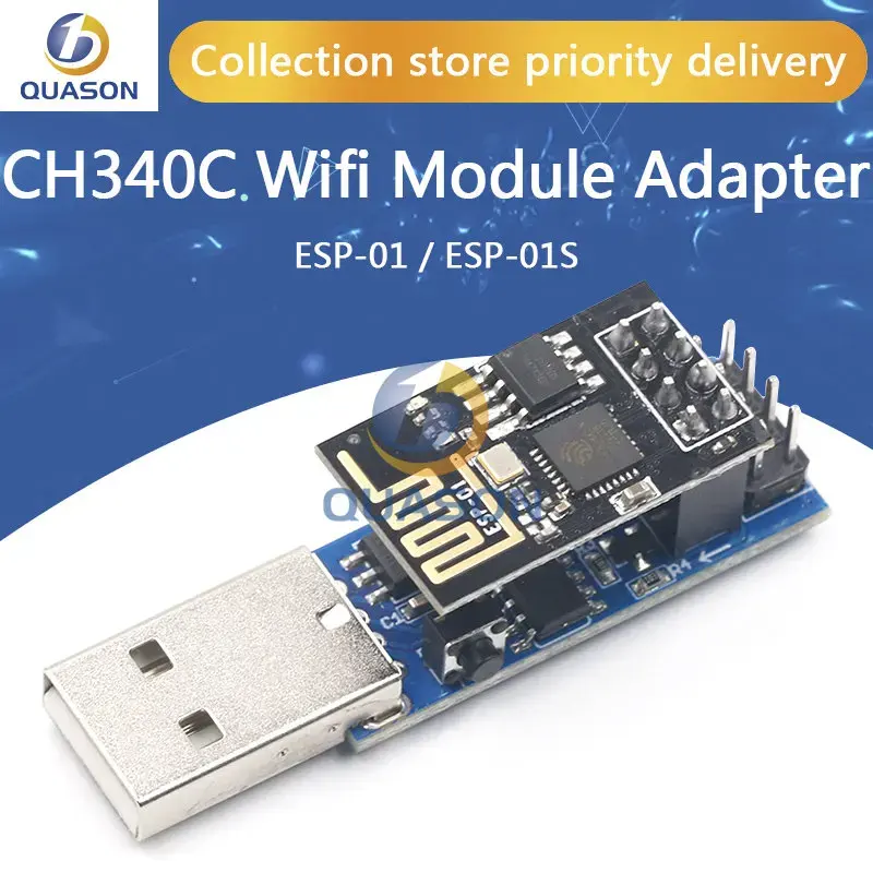 Esp8266 ESP-01/ESP-01S Wifi Module Adapter Downloaden Debug Link Kit Ch340c Voor Arduino Ide Usb Naar Esp8266 ESP-01s Diy Kit
