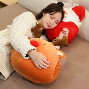 دمية سانتا كلوز محشوة على شكل غزال يمكن إدخال الوسادة فيها، غطاء يد دافئ للطلاب، وسادة هدية عيد الميلاد للإناث - Product Image 3