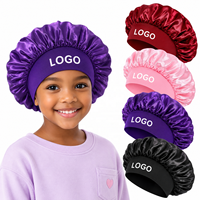 Bonnet de nuit en satin pour enfants avec large bande élastique, bonnet soyeux pour filles et garçons