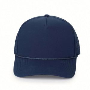 Wholesale High Quality <b>Waterproof</b> Laser Cut Hole Perforated Dad <b>Hat</b> With Custom Logo Baseball Caps With Rope - Product Image 4