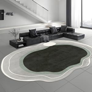 Tapis en velours cristal transfrontalier, forme irrégulière, résistant aux taches, lavable en machine, pour salon et chambre à coucher - Product Image 5