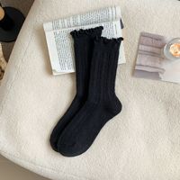 Chaussettes en coton mi-mollet pour femmes, automne et hiver - Couleur unie - Haute qualité pour la protection contre le froid et la chaleur