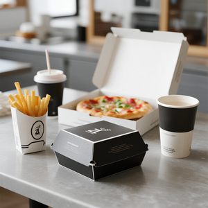 Caja de Papel para Alimentos Compostable Premium Blanca para Servicios de Comida Rápida, Variación de Color, para <span class=keywords><strong>Hamburguesas</strong></span> <span class=keywords><strong>Gourmet</strong></span> y Guarniciones Crujientes - Product Image 1