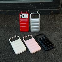 Étui de luxe 3D en cuir artificiel effet duvet avec cornes de diable pour iPhone 13 Pro 18/17/16 Pro Max – Coque de téléphone portable tendance antichoc