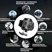 Support de téléphone portable antichoc antivol pratique, utilisation à une main, 360 °   Rotation compatible avec les motos, scooters et vélos